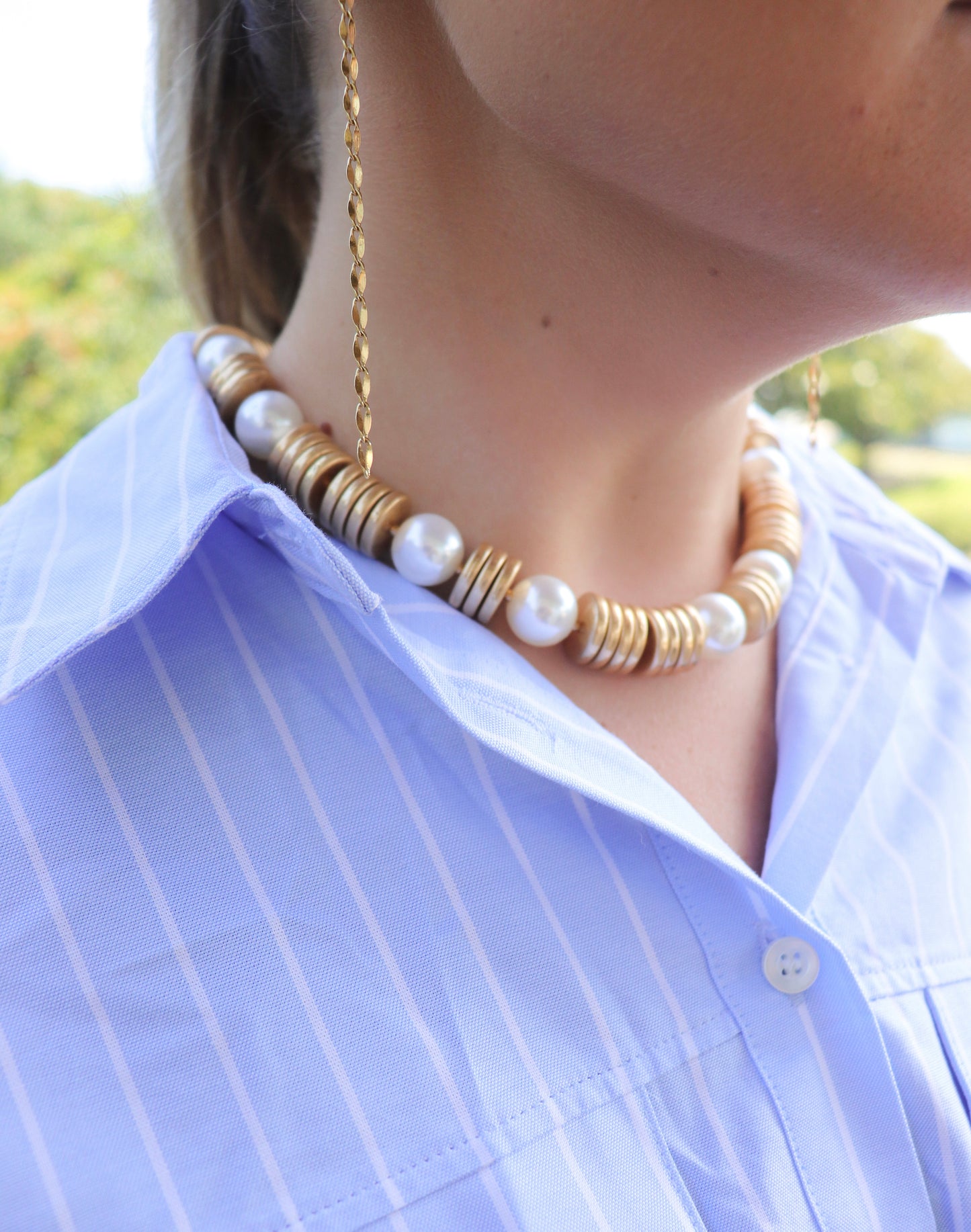 Pearl Disc Necklace