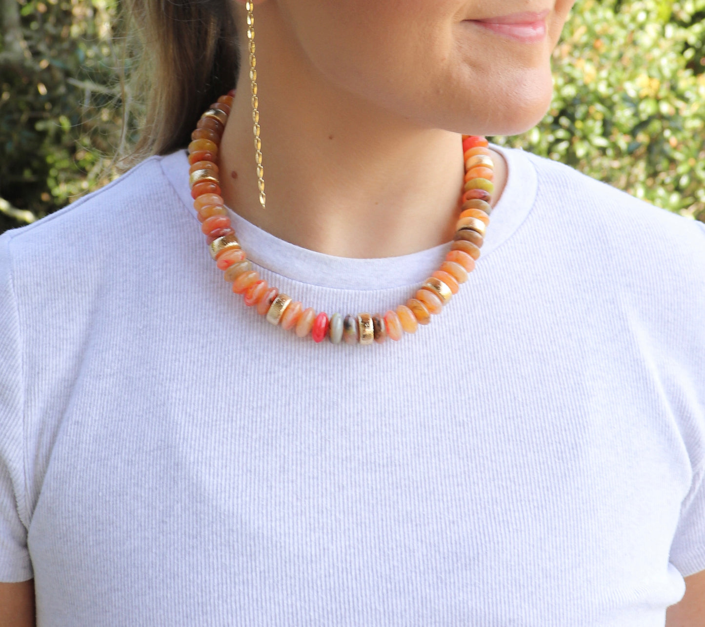 Orange Beaded Necklace