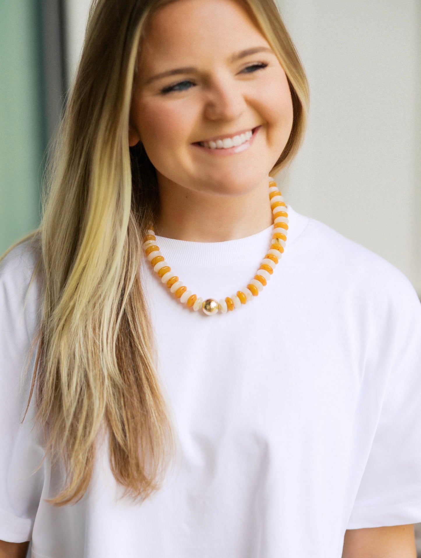 Orange Beaded Necklace
