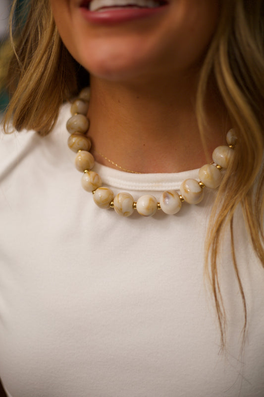 Cream Beaded Necklace