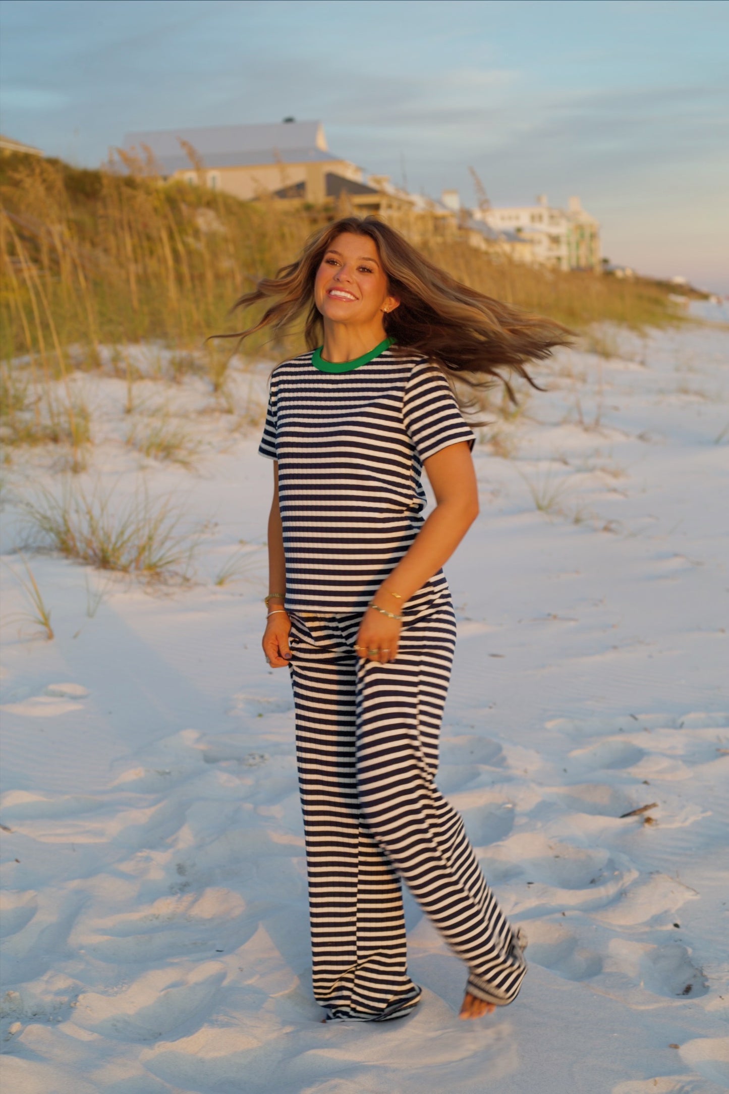 Navy Stripe Lounge Set