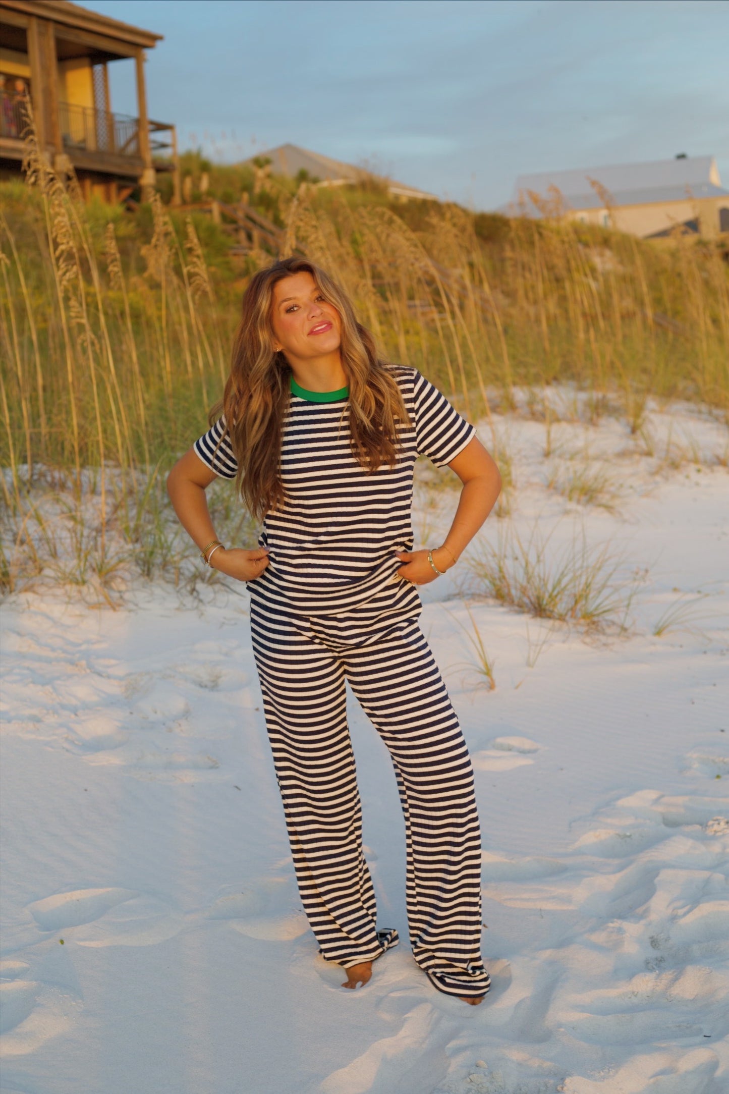 Navy Stripe Lounge Set