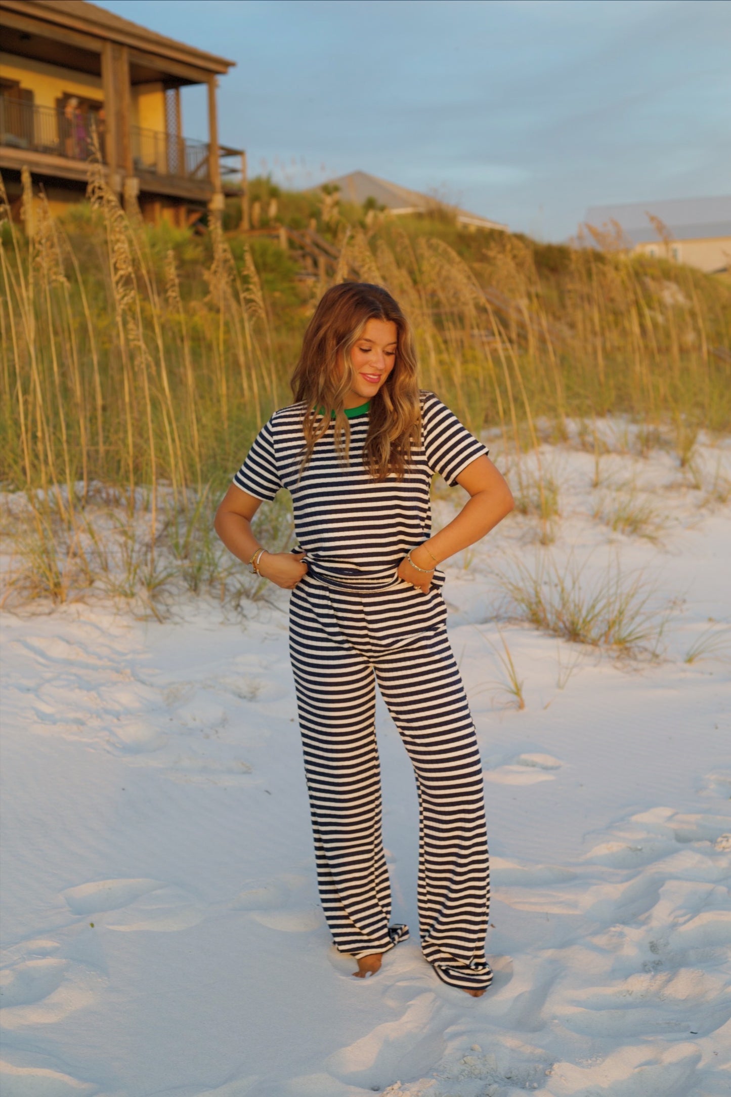 Navy Stripe Lounge Set