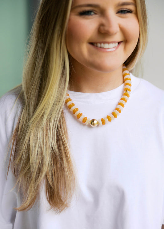 Orange Beaded Necklace