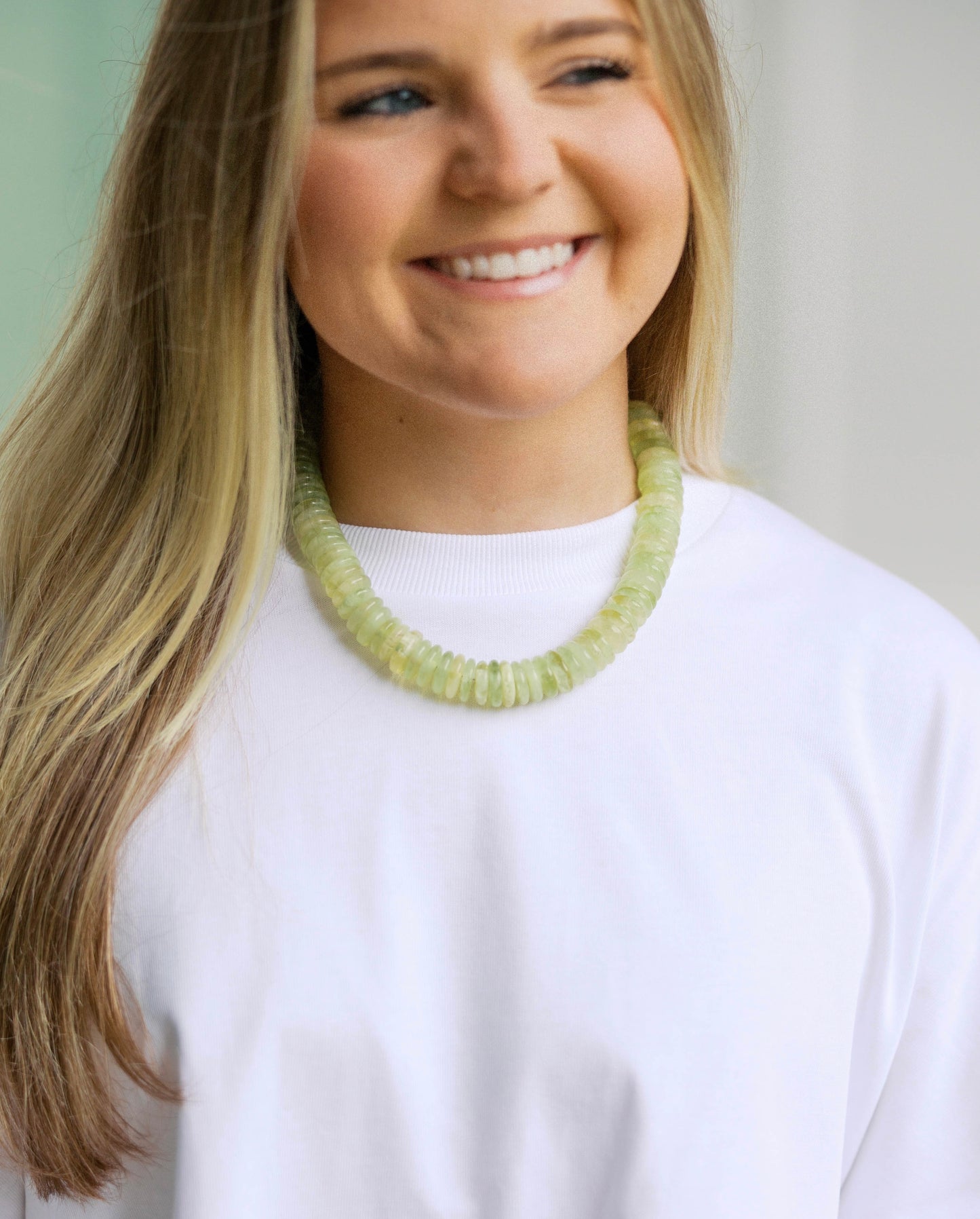 Green Disk Necklace